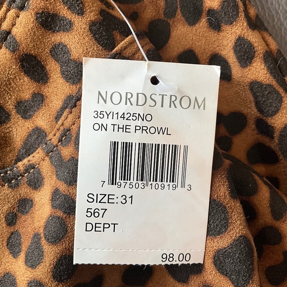 NWT Blank NYC On The Prowl Faux Suede Flare Pants Stretch Leopard Black Brown 31 - Picture 11 of 12